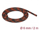 Kaablirüüs 6mm (3-9mm) must/punane, 2.0m polüester, sukk