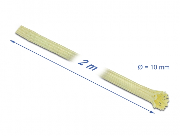 Kaablirüüs 10mm (7-13mm) valge, 2.0m aramid fiiber, sukk