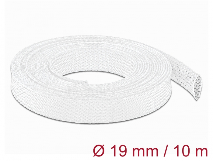 Kaablirüüs 19mm (14-30mm) valge, 10.0m polüester, sukk