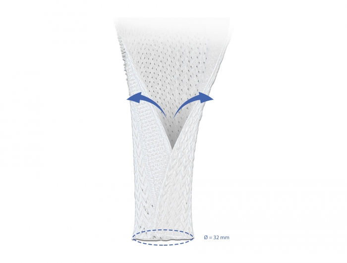Delock Braided Sleeving with Hook-and-Loop Fastener 5 m x 32 mm white