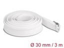 Kaablirüüs 30mm, valge, 3.0m polüester, kuumakindel, lukuga