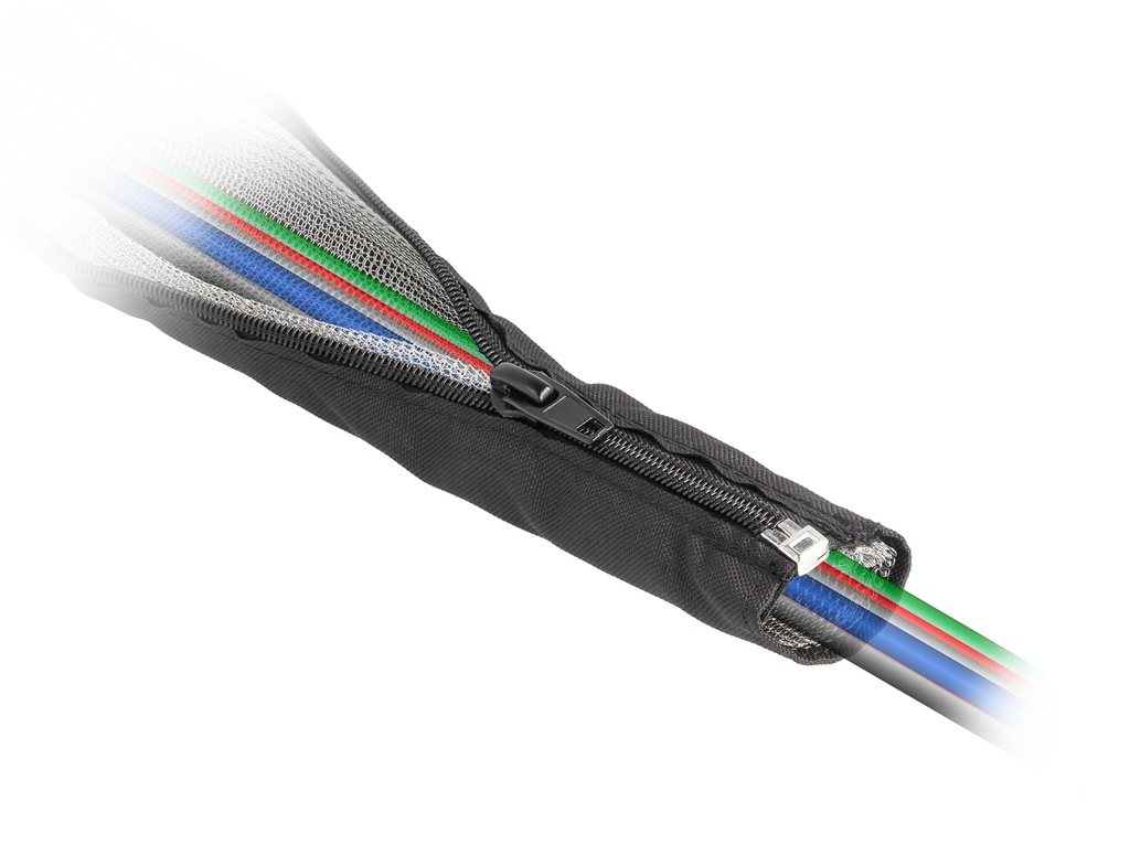 Kaablirüüs 30mm, must, 3.0m elektromagnetilise kiirgus kaitsega, kuumakindel, lukuga