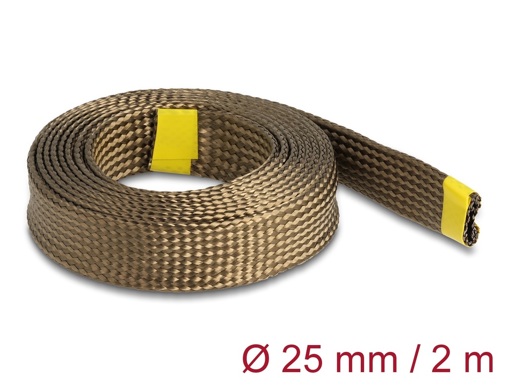 [20889] Delock Braided Sleeve made of basalt fibers 2 m x 25 mm brown