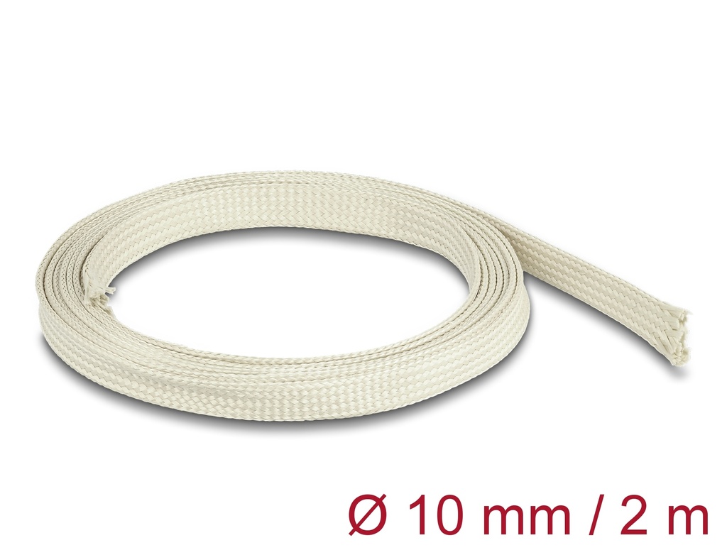 [20893] Delock Braided Sleeve made of nomex fibers 2 m x 10 mm white