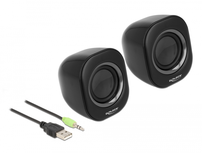 [27002] Stereo 2.0 mini arvutikõlarid, 3.5mm, USB toitega
