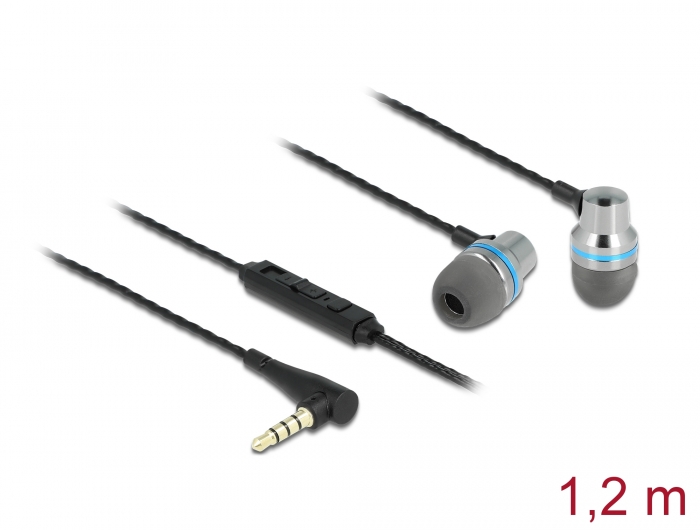 [27183] Kõrvaklapid mikrofoniga, 3.5mm 4pin, kõrge kvaliteediga OFC punutud vask juhtmed