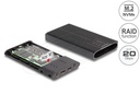 Kõvakettakarp 2 x M.2 NVMe PCIe SSD kettale, USB-C 3.2 Raid 20 Gbps ühendus