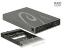Kõvakettakarp 2x mSATA SSD ketastele, USB-C sisend, Raidiga