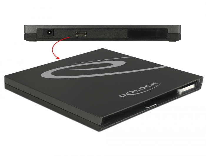 Karp 9.5mm SATA seadmele, USB-C ühendus