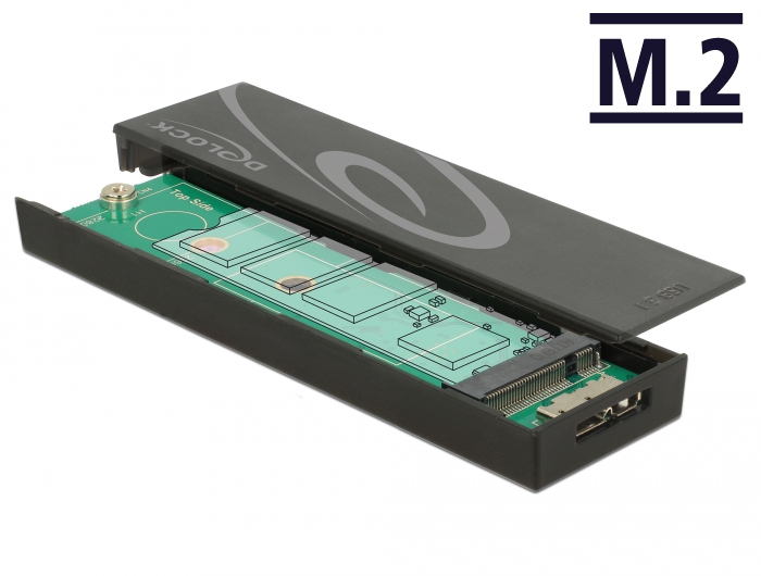 [42598] Kõvakettakarp M.2 SSD 42/60/80mm kettale, USB 3.1 Micro-B sisend, tööriistavaba