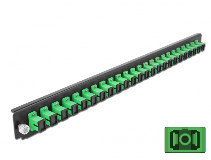[43352] Delock 19″ Splice Box Front Panel 24 port SC Simplex green