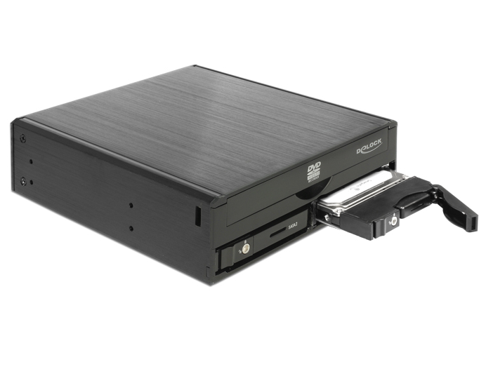 [47230] Delock 5.25″ Mobile Rack for 1 x 5.25″ Slim Drive + 2 x 2.5″ SATA HDD / SSD