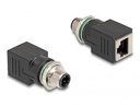 Adapter M12 (M) - RJ45 (F) D-code 4 pin