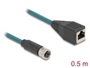 Pikenduskaabel M12-RJ45 8 kontakti X-coded 0.5m