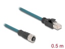Delock M12 Adapter Cable A-coded 8 pin female to RJ45 male 50 cm