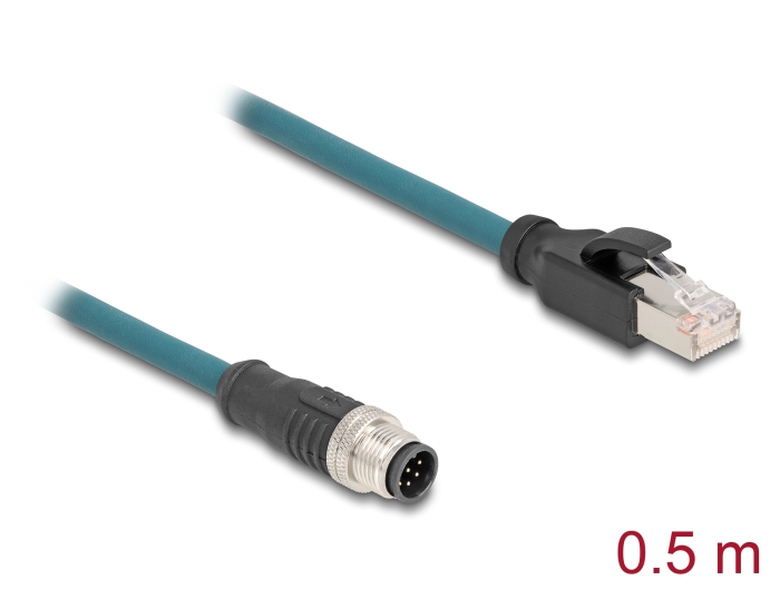 Ühenduskaabel M12-RJ45 8 kontakti A-coded 0.5m