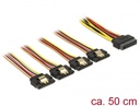 SATA Toitekaabel 15pin - 4x SATA 15 pin, 0.5m
