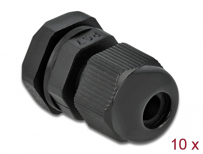[60192] Kaabli läbiviik PG7 3 - 6.5mm, must IP68, koos mutriga (10k)