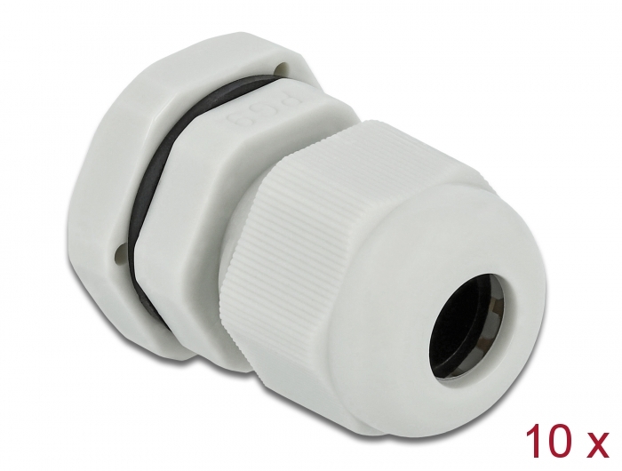 [60195] Kaabli läbiviik PG9 4 - 8mm, hall IP68, koos mutriga (10k)