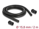 Painduv kaablikaitsetoru 15.8mm x 2m, lisaks 2x kaabli läbiviik PG11, must