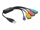 USB 2.0 hub: 4 porti: 3 USB A (F) + Mini B (M), 0.35m kaablitega