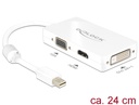 Üleminek Mini DisplayPort (M) - HDMI (F), VGA (F), DVI (F) 2K@60Hz 0.24m, valge