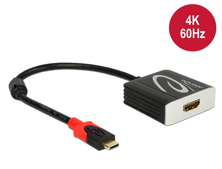 [62730] Konverter USB-C (M) - HDMI (F) 4K@60Hz, 0.2m töötab ka thunderbolt 3´es ja sobib Macidele