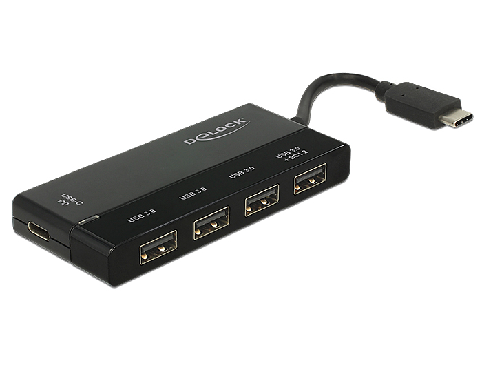 USB-C hub: 4x USB 3.1 - A + Power Delivery
