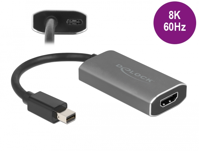 Üleminek Mini DisplayPort (M) - HDMI (F), 8K, DP 1.4, HDR, Active