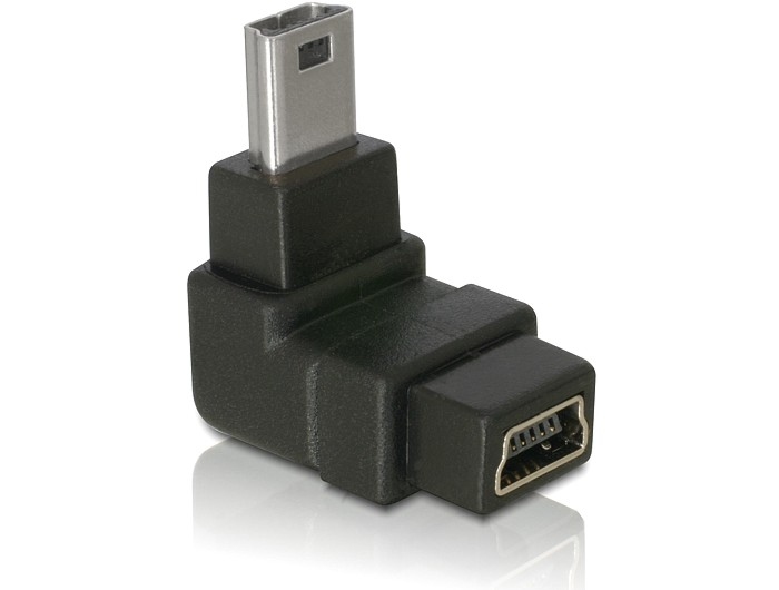 Adapter USB 2.0 Mini B (M) - (F) 90° nurgaga üles, 5pin