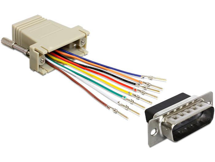 Üleminek Sub-D 15pin (M) - RJ45 (F) ühendamiskomplekt, hall