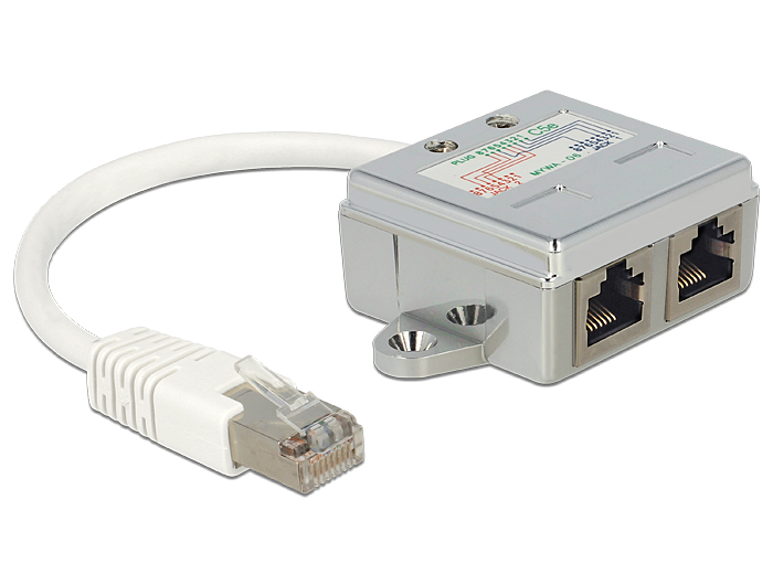 [65441] RJ45 10/100 pordi jagaja: 1 x CAT5 Ethernet, 1 x CAT5 ISDN