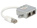Delock RJ45 Port Doubler 1 RJ45 plug > 2 RJ45 jack (1x Ethernet, 1x ISDN)