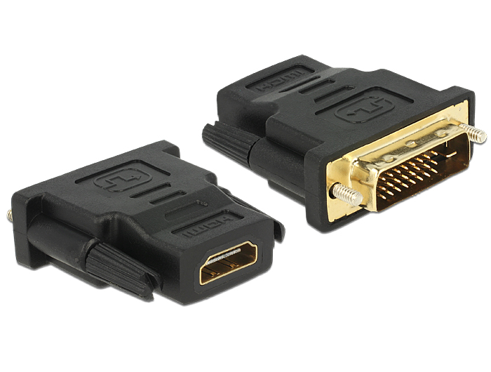 [65466] Üleminek DVI-D (M) - HDMI (F), kullatud kontaktid, must