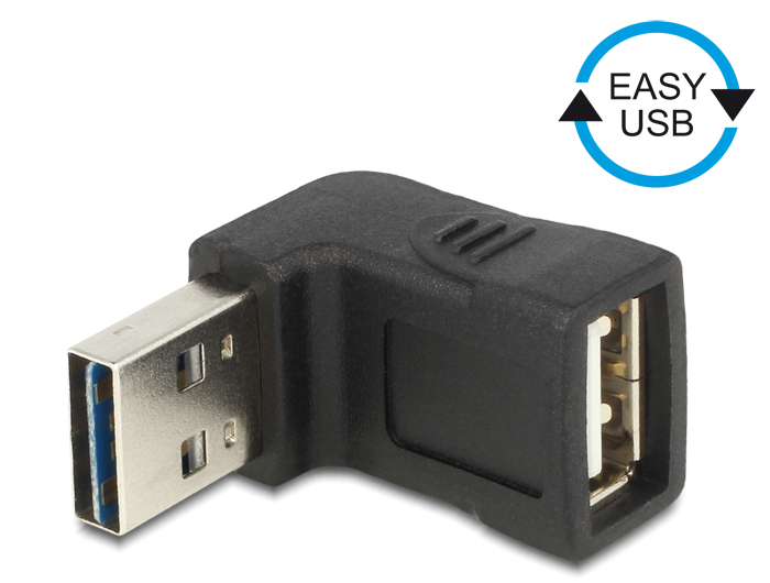 Adapter USB 2.0 A (M) - A (F) nurgaga üles/alla, Easy-USB