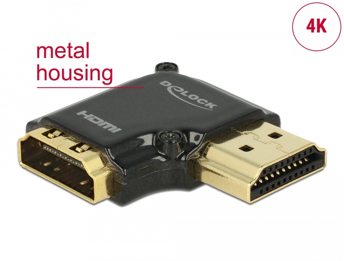 [65661] Adapter HDMI (M) - (F), 90° nurgaga vasakule