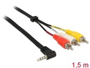 Delock Audio Cable Stereo jack 2.5 mm 3 pin male angled > Stereo jack 3.5 mm 4 pin female