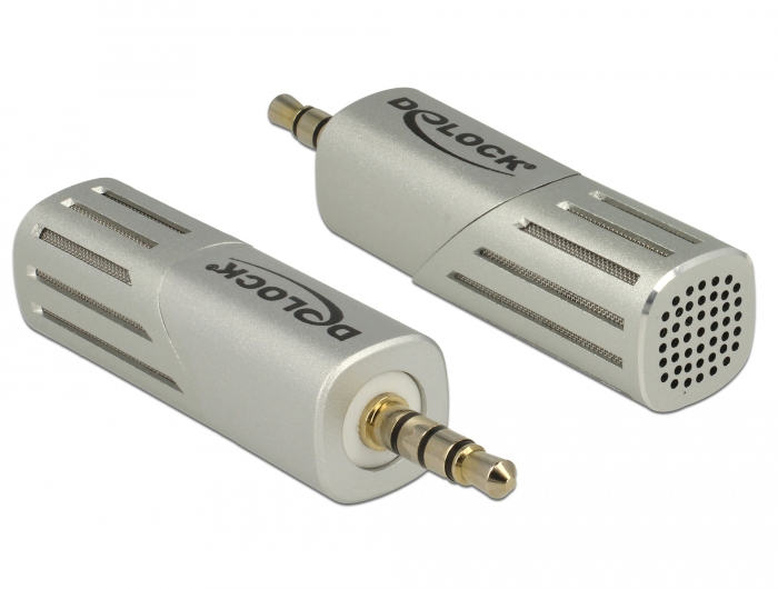 [65893] Mikrofon 3.5 mm 4pin, keeratav 90° nurga alla, tundlikkus  -38 dB +/- 3 dB, alumiiniumist, hõbedane