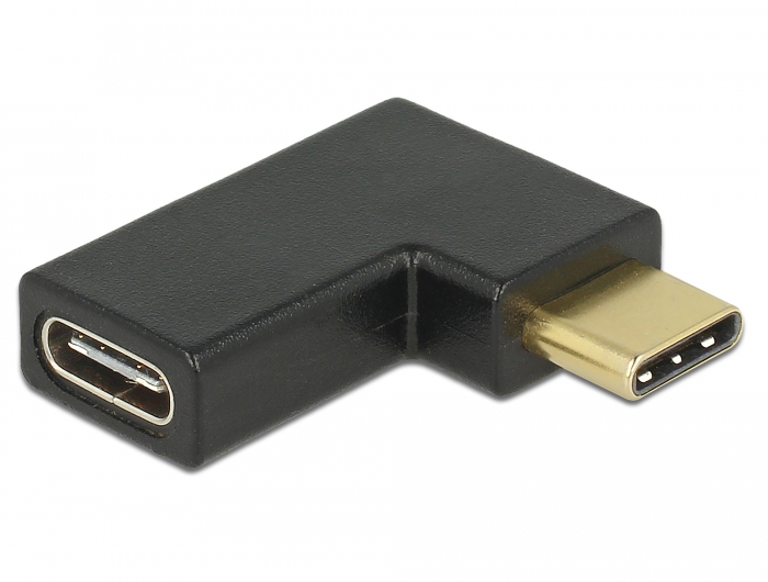 [65915] USB-C (F) - (M) 90°,  10 Gbps, nurgaga vasakule / paremale