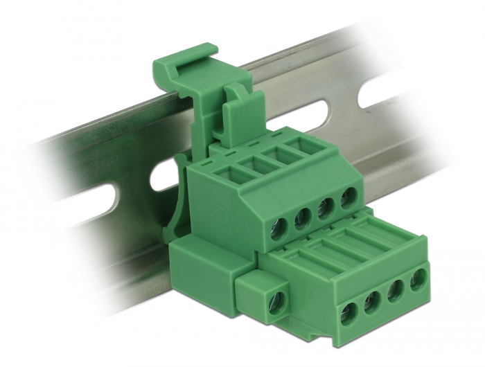 Terminal block R5.08mm, 4-ne, kruvilukustiga 24-12 AWG, DIN-liistule