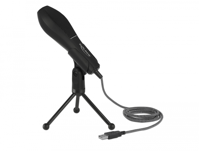[65939] Mikrofon USB 2.0 - jalgadega, must, sobib ka Macidele