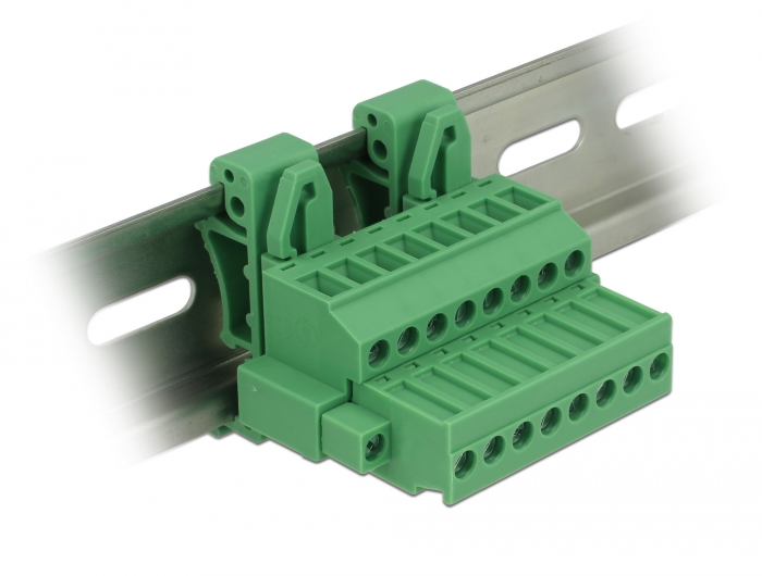 [65940] Delock Terminal block set for DIN rail 8 pin with screw lock