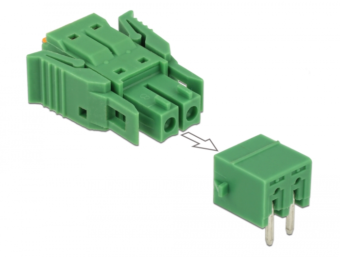 Terminal block PCB 2 pin 3.81mm, horisontaalne, -40°C-105°C