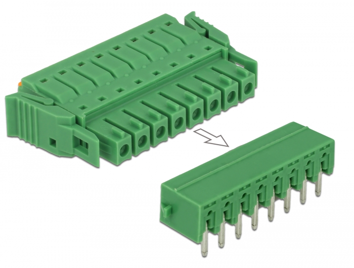 Terminal block PCB 8 pin 3.81mm, horisontaalne, -40°C-105°C
