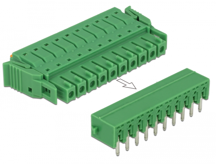 [65960] Delock Terminal block set for PCB 10 pin 3.81 mm pitch horizontal