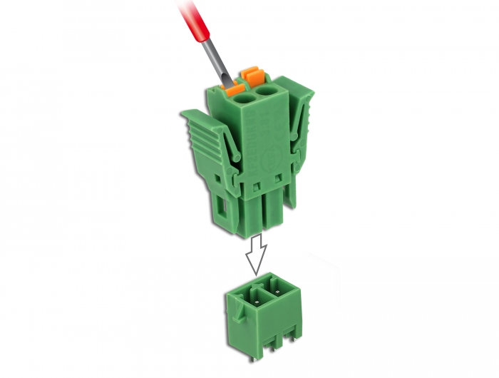 Terminal block PCB 2 pin 3.81mm, vertikaalne, -40°C-105°C