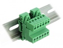 Terminal block R5.08mm, 6-ne, 24-12 AWG, DIN-liistule, nurgaga