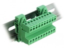 Terminal block R5.08mm, 10-ne, 24-12 AWG, DIN-liistule, nurgaga