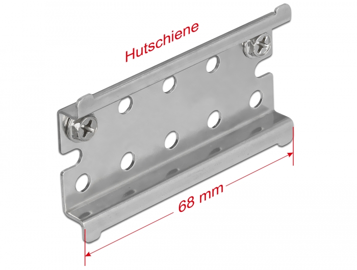 DIN liist, 68 x 38 x 7.5mm, 4 isepuurivat kruvi kaasas