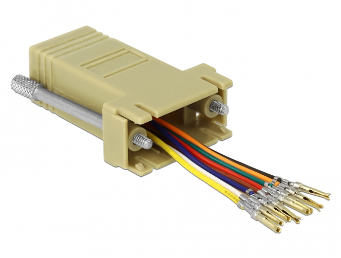 Üleminek Sub-D 9pin (F) - RJ45 (F) ühendamiskomplekt, hall